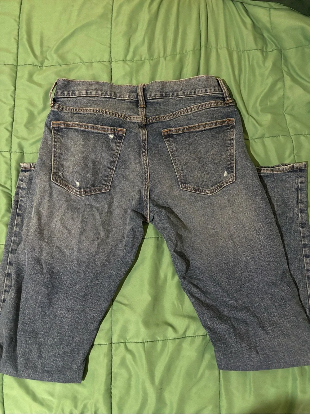 Old Navy Blue Distressed Straight Jeans